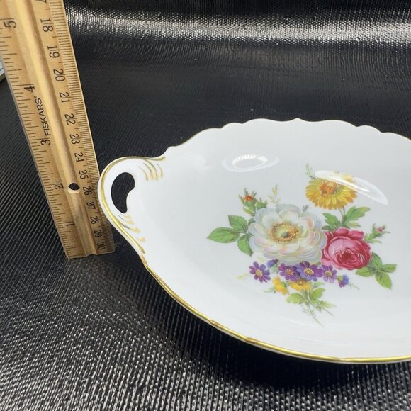AK Kaiser Germany Gloria Fine Porcelain Dish Bowl With Handles Floral Pattern - Picture 4 of 14